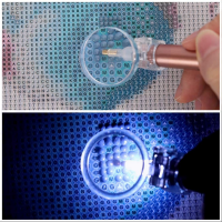 LED Stift mit USB-Kabel, Aufbewahrungsbox & Lupenaufsatz für Diamond Painting